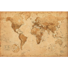 Poster con mappa del mondo (antica) 24x36