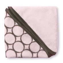 Swaddledesigns bomuld Terry Velour vaskeklud til baby/sm?b?rn absorberende med satin trim s?t med 2 brune modcirkler p? pastelrosa