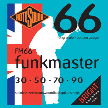 Rotosound FM66 Swing Bass 66 Stal nierdzewna Funkmaster Bass Guitar Strings (30 50 70 90)