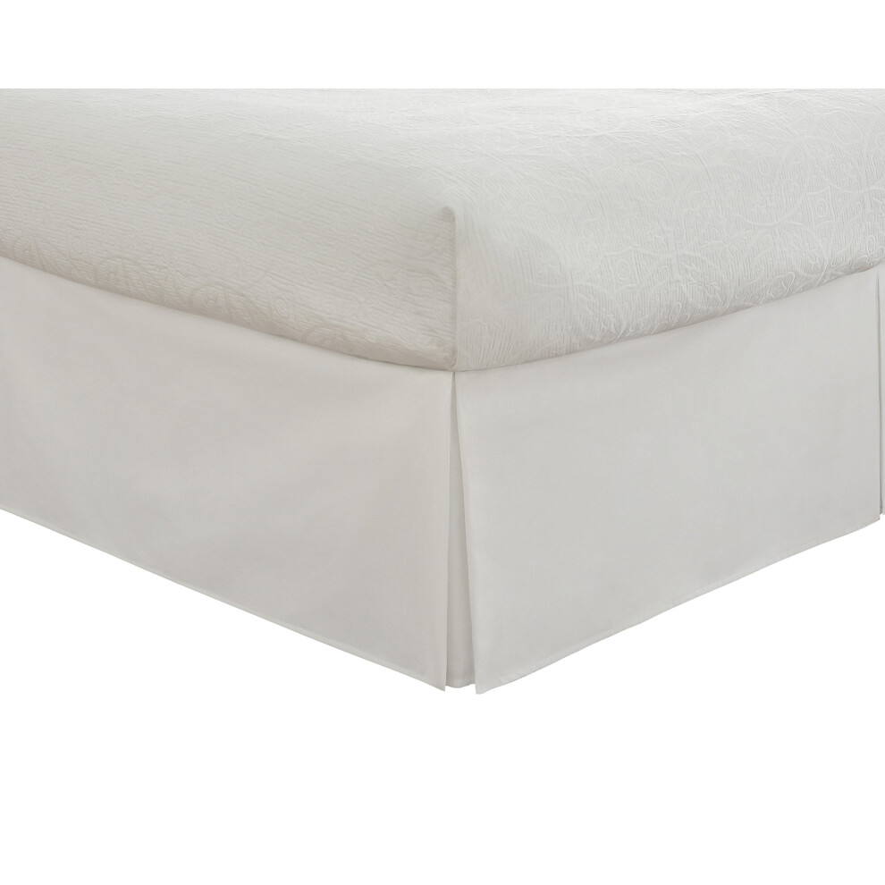 Fresh Ideas Bedding Tailored Bedskirt Classic 14 Drop Length Pleated Styling Queen White