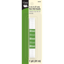 Dritz 9305W El   stico tejido acanalado sin enrollar, blanco, 1/2 pulgada por 1 yarda