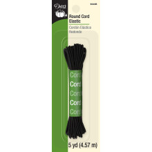 Dritz 9342B Rond elastisch koord zwart 5 meter