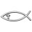 Havnehus Stort S?lv Christian Cross Fish Auto Emblem 4