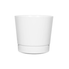 Vaso Cilíndrico Redondo Majestic Brilhante Branco, 8 Polegadas (10082)