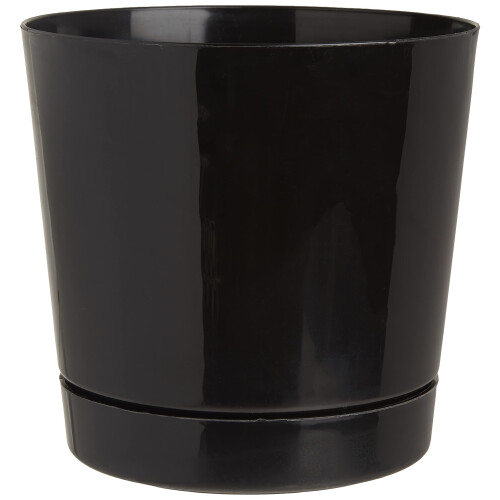 Vaso Redondo Majestic de Plástico Preta Brilhante, 8 Polegadas (10088)