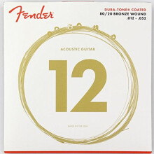 Fender 60L 0730880303 Acoustic Guitar Coated Ball End Strings, 12-52