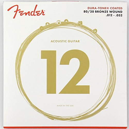 Fender Dura-Tone Coated 80/20 Bronze Akustiska Gitarrsträngar, .012-.052 String Gauge