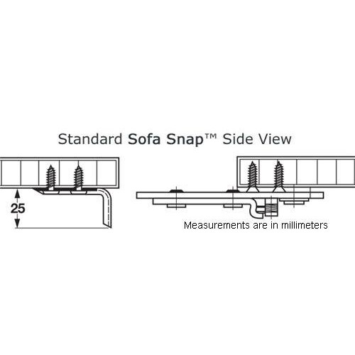 Sofa Snap Sectional Couch Connector (Flat Fixed Mount #910) 2