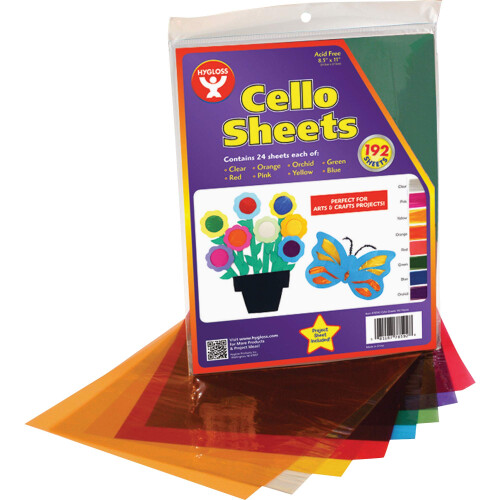 Folha de celofane artesanal Hyglos Craft 8,5 x 11 polegadas 24 por pacote