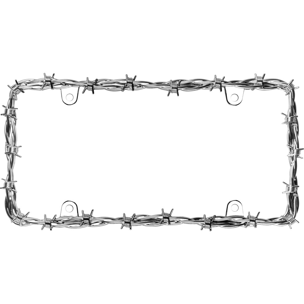 Cruiser Accessories 22230 Barbed Wire Ii License Plate Frame Chrome 1 Frame 032918222304