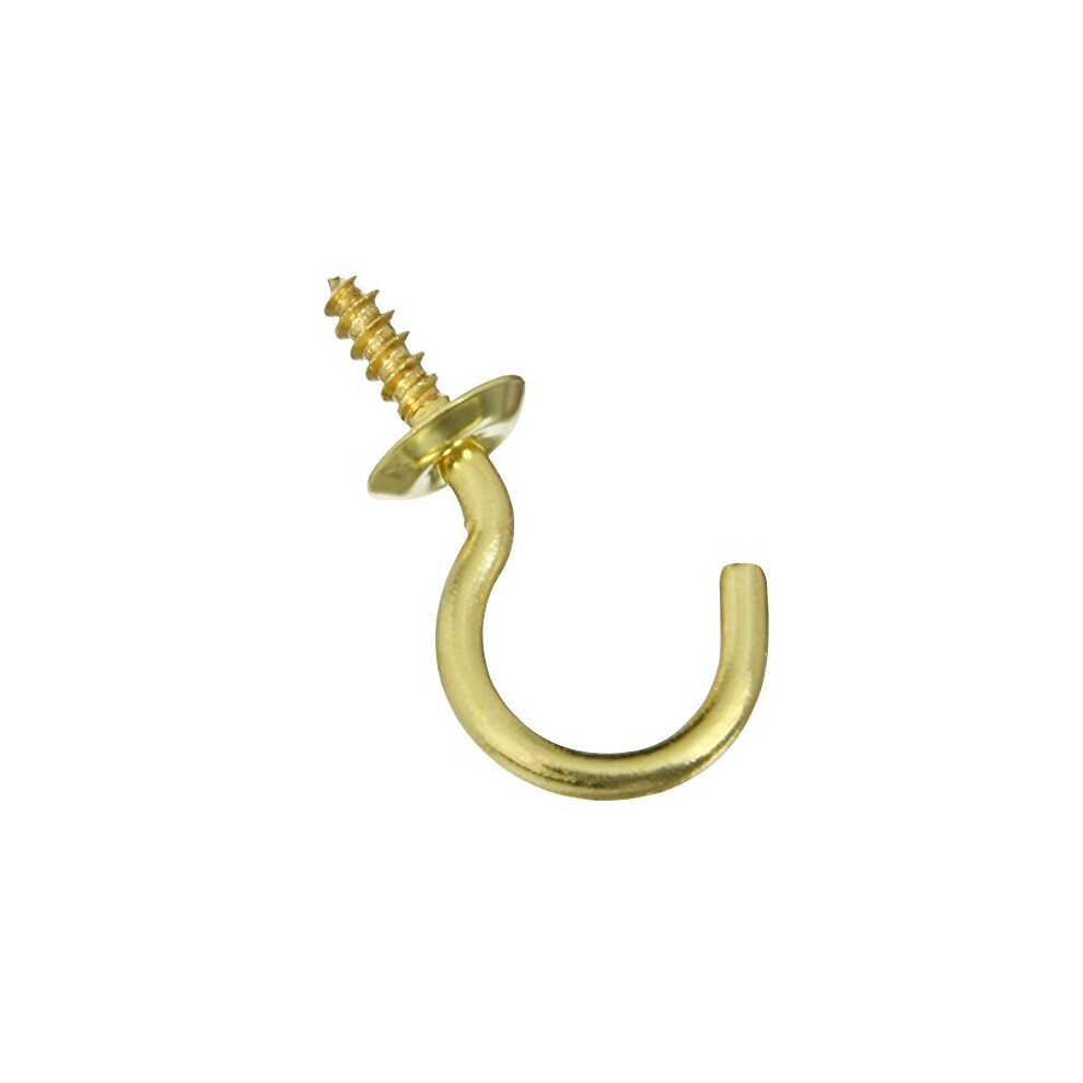 National Hardware N119669 V2021 Cup Hooks In Solid Brass 5 Pack 038613119666
