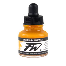 Frasco de tinta acrlica Daler Rowney FW amarelo indiano - tinta acrlica verstil para desenho para artistas e estudantes - tinta de caligrafia