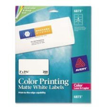 Etiquetas de env   o con impresi   n a color Avery 6876, 4-3/4 x 7-3/4, blancas, paquete de 50