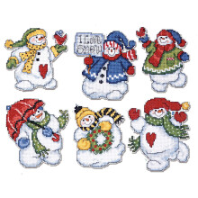 Kit di decorazioni a punto croce Design Works Crafts da 3-1/2""""-4"""" ciascuna ""I Love Snow"" (set da 6)