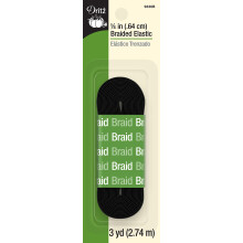 El   stico trenzado Dritz x negro de 1/4 de pulgada por 3 yardas
