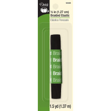 Dritz 9332B El   stico trenzado de 1/2 pulgada x 1-1/2 yarda, negro