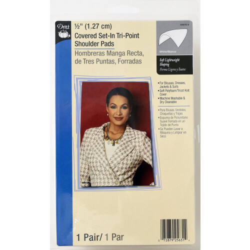 Dritz 53075-9 Schulterpolster, bezogen, eingesetzt, Tri-Point, 1,27 cm, Wei 1
