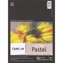 Canson Artist Series Mi-Teintes Pastel Paper Gray Tones Foldover Paper, blok 9x12 palcov, 24 listov (98lb/160g) - umeleck    papier pre dospel   ch a