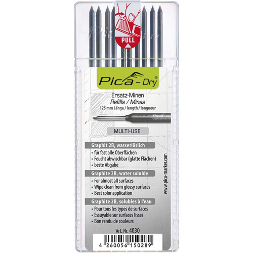 Pica Dry Graphite Refill 4030 10 Pakke