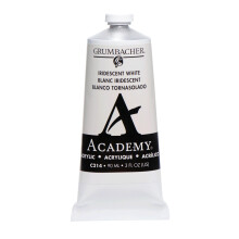 Grumbacher 90-ml Tubo de Metal Tinta Acrílica Academy, Brilhante, Branco Iridescente