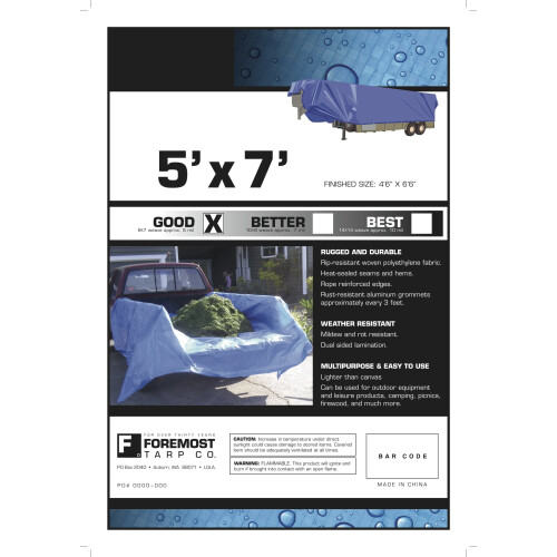 Dry Top Multi-Purpose Economy Poly Tarp 5x7 fod bl? 2