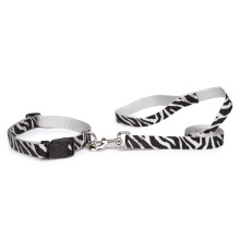 Lesa pentru cini cu imprimeu animal din East Side, zebra din plumb, 4 picioare x 5/8 inch
