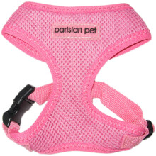 Ham pentru cini de companie Parisian - Ham ajustabil pentru vesta pentru cini roz - 100% ?esatura plasa Ham fara tragere pentru ca?el - Ham de