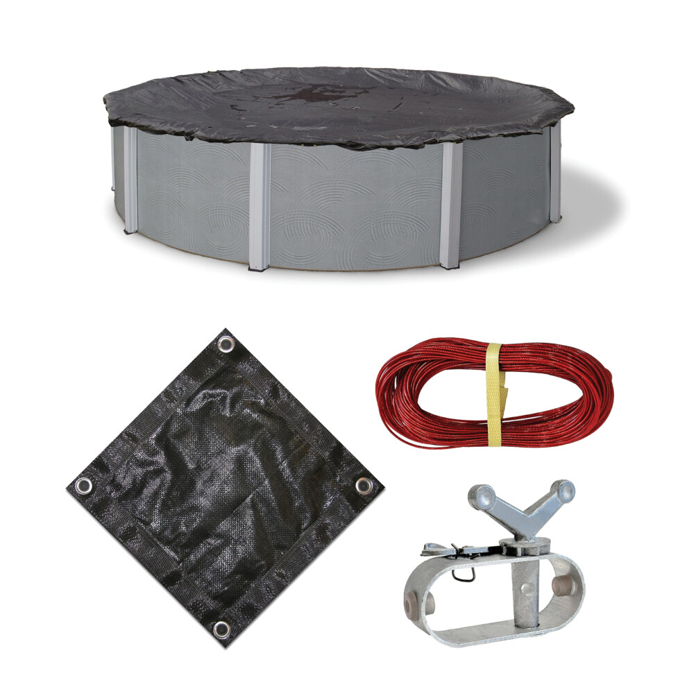 B   che d'hiver ronde robuste en maille Blue Wave BWC606 pi pour piscine hors sol 21 pi, noire