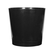 Vaso Cilíndrico Redondo Majestic, Preto Brilhante, 30 cm (10128)