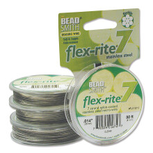 Beadsmith Flex-Rite 7 Strand Nylon, acoperite cu o?el inoxidabil, cu o?el inoxidabil, bijuterii care fac aprovizionare (.014 Dia Clear-30 ft)