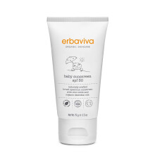 Crema solare biologica per bambini Erbaviva da 2,5 once - Protezione UVA e UVB naturale, sicura per le barriere coralline, resistente all'acqua, arric