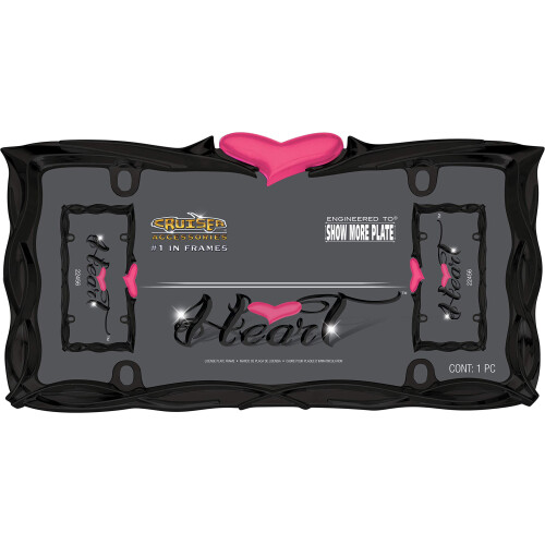 CRUISER TILBEHR 22456 Hjerte nummerplade Stel Blank sort/Pink 1
