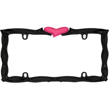 CRUISER TILBEHR 22456 Hjerte nummerplade Stel Blank sort/Pink