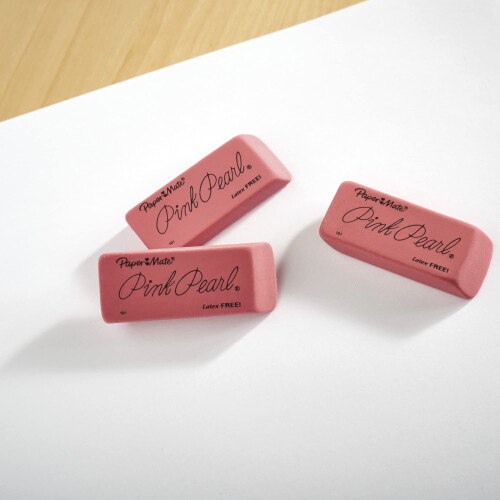 Paper Mate Paper Mate Pink Pearl Erasers Medium Pack om 3 2