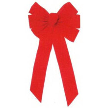HOLIDAY TRIM 6072 7 silmukkainen samettirusetti koristeluun. Punainen