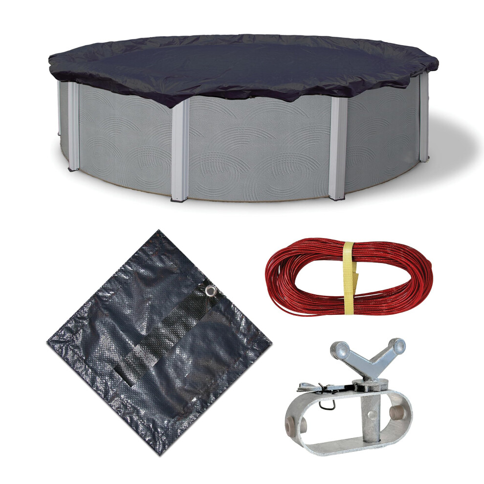 Couverture d'hiver Blue Wave Bronze pour piscine hors sol ronde de 6,4 m (21 pi) garantie 8 ans