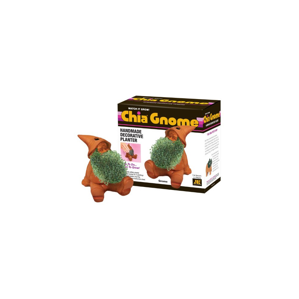 Chia Pet Gnome with Seed Pack  Decorative Pottery Planter  Easy to Do and Fun to Grow  Novelty Gift  Perfect for Any Occasion