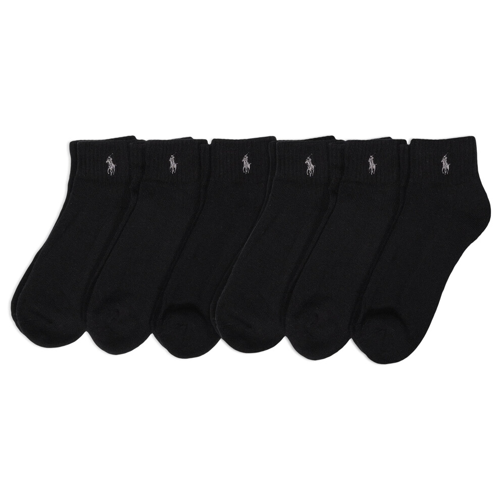POLO RALPH LAUREN Men's Classic Sport Solid Socks 6 Pair Pack - Cushio