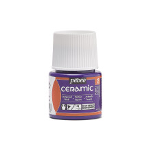 Pebeo Ceramic Enamel Effect Paint - Hochglanzfarben, deckende Farbe auf Ölbasis, 45 ml Flasche, Lila 025-012
