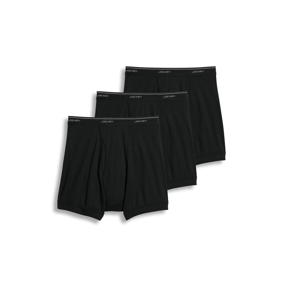 Jockey Mens Underwear Classic 5 Boxer Brief - 3 Pack, Black, Xl