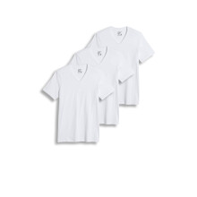 Camiseta Interior Clásica de Cuello en V Jockey para Hombre - Pack de 3, Blanca, L