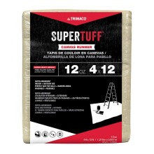 Toile de protection en toile    paisse de qualit    sup   rieure Trimaco 51207 SuperTuff 12 oz 4 x 12 pieds 4' X 12' Blanc