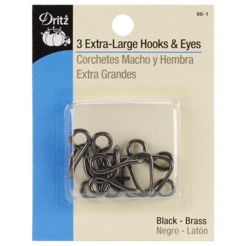 Dritz 3 St   ck schwarze Behandlungsbalsame, extragro   e Haken- und    senverschl   sse