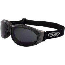 Global Vision Eliminator Dirt Bike gepolsterte Motorrad-Reitbrille fr Damen und Herren (schwarzer Rahmen/getnte Linse) (schwarzer Rahmen/dunkle get
