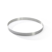 de Buyer Perforierter runder Tortenring ? 9,75 Durchmesser, 0,8 H?he ? Perfekt zum Backen wunderbar knuspriger Torten ? Einfach zu verwenden und zu re
