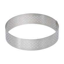 Anello per crostate rotondo forato de Buyer - Diametro 7,25 cm, Altezza 0,8 cm - Perfetto per preparare crostate deliziosamente croccanti - Facil