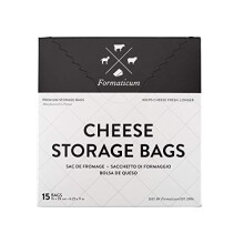 Formaticum Cheese Storage Bags - Breathable Wax Paper Bags Keep Cheese Fresh Longer, 15-Count, 9868