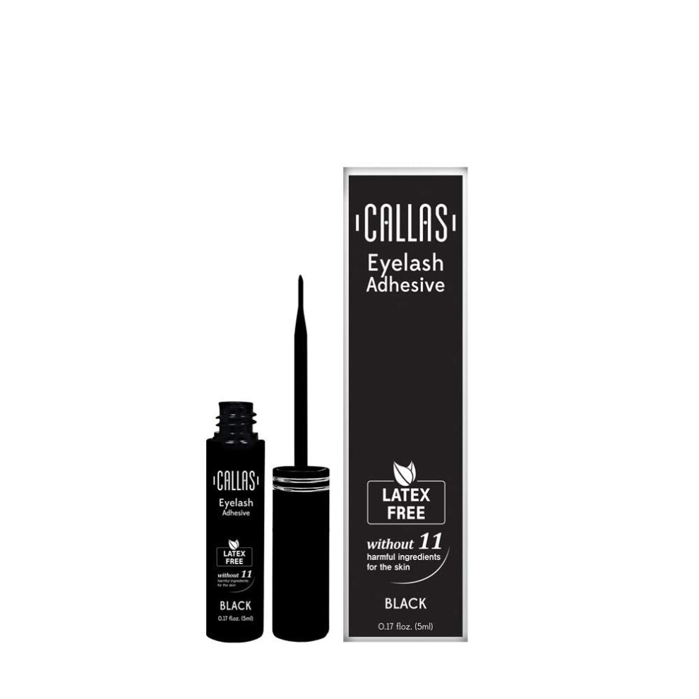 Callas Korean Cosmetics Eyelash Adhesive Black Latex Free 0.17Oz/5Ml