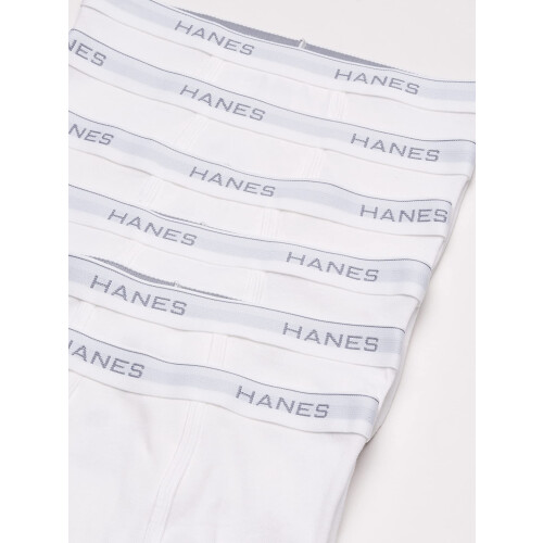 Hanes Ανδρικά 6-Pack FreshIQ Χωρίς Ετικέτα Βαμβακερά Σλιπ, Λευκό, Large 2