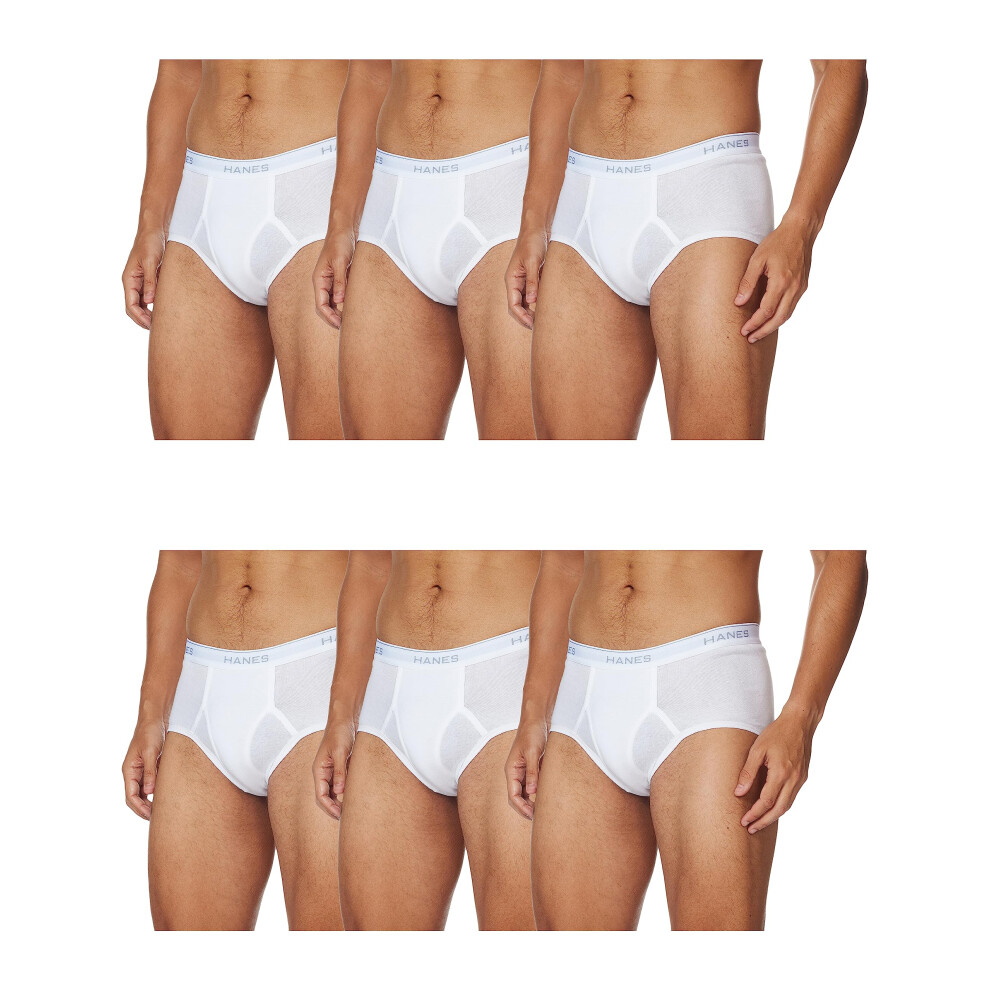 Lot de 6 slips en coton sans ?tiquette FreshIQ pour homme de Hanes, blanc, taille L